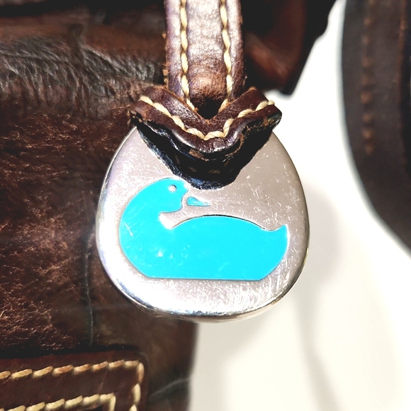 VTG Dooney & Bourke Leather Croc Embossed Espresso Brown Shoulder Bag J7574008 - Picture 5 of 16